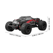 VEVOR 10552389 Remote Control Car, 1:10 Scale All Terrain 4WD Off-Road Monster Truck, 12,000 RPM Motor, Metal Drive Shaft, High-Grip Tires, Dual Batteries, Black White Red, 10552389