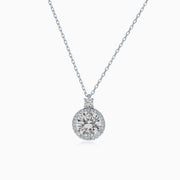 Lab WH Sapphire Pendant Necklace .11TW Diamond 14kW