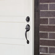Design House 778910 Coventry Matte Black Door Handleset with Springdale Interior Lever and Single Cylinder Deadbolt