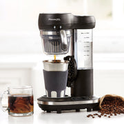PowerXL CL-004 Grind & Go Plus Coffee Maker Automatic Single-Serve with 16-oz Travel Mug and Built-In Grinder Stainless Steel