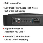 Boss Audio Systems BAB10 10-Inch 1200 Watts Max Powered Under Seat Car Audio Subwoofer