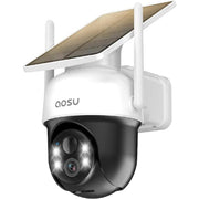 AOSU C9C2CA11 2K QHD 3.0-MP Wi-Fi Outdoor AI-Smart Solar Security Camera with Panoramic PTZ and Auto-Tracking - White