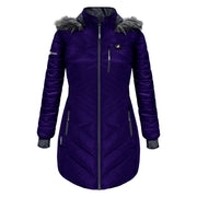 ActionHeat 5V Heated Long Puffer Jacket with Hood for Ladies Indigo M