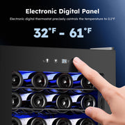 Simzlife WC-145 45 Bottle Wine Cooler Refrigerator,Built-in Wine Fridge w/Stainless Steel Glass Door, Black