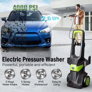 RELOIVE RELOIVE732649 Electric Pressure Washer, 2000W Motor, 4000PSI Pressure, 2.6GPM Max Flow
