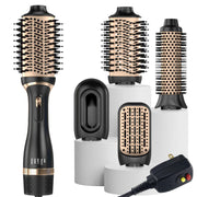 Nicebay Hair Dryer Brush, Oval Hot Air Styling Tool with Negative Ion Technology, Multi-Temperature Settings, Detachable Design, Black