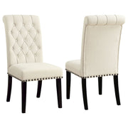 Coaster Company CCA-190162 Mapleton Tufted Upholstered Fabric Dining Chairs in Beige Cream & Black