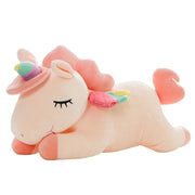 Hitoshe Unicorn Stuffed Animal Plush Hugging Pillow with Rainbow Wings and Tentacles, Pink, 12 in
