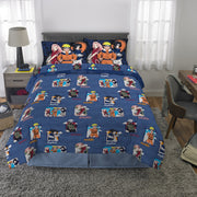 Naruto Kids 5 Piece Reversible Comforter Bedding Set, Blue, Full, Polyester Microfiber, 7B0456