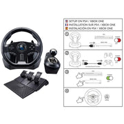 Superdrive SA5627-NG Racing Steering Wheel 3 Pedals Gearshift Xbox X/S/One PS4