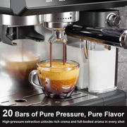 Bluebow 20-Bar Espresso Machine with Built-In Burr Grinder, Automatic Milk Frother, Touchscreen, All-in-One Coffee Maker for Home and Office, CM5710