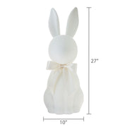 Way To Celebrate Flocked Bunny Tabletop Decoration, Ivory, 27