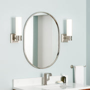 Signature Hardware SH662046PN Colborne Modern Oval Framed Bathroom Wall Mirror, 24
