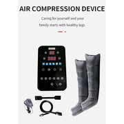 Presoterapia Air Compression Leg Massager Wraps, 6 Chambers, LCD Display, Adjustable Pressure, Foot and Calf Massage