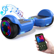 Tcdjtc Self-Balance Scooter for Kids, Electric Scooter with Bluetooth Speakers, Blue