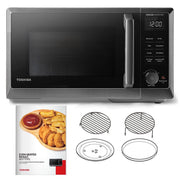 Toshiba 6-in-1 Inverter Countertop Microwave Oven Air Fryer Combo, Broil, Convection, Speedy Combi, Even Defrost, 11.3 in Turntable, Black Stainless Steel, ML2-EC09SAIT(BS)