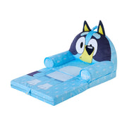 Disney Bluey Toddler 2-in-1 Polyester Flip Out Chair Reclining Lounger, Blue - Ages 1-5