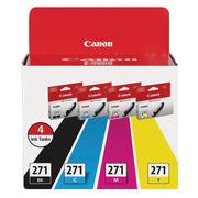 Canon CLI-271 BKCMY Ink Cartridges, 4-Pack - Black/Cyan/Yellow/Magenta