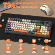 ZIYOU LANG T96 Wireless Gaming Keyboard and Mouse Combo, Dual Bluetooth and 2.4G, RGB Backlit Mechanical Feeling Keyboard with Smart Display and Multimedia Knob, 4000 DPI Gaming Mouse