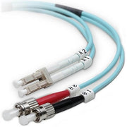 Belkin OM3 LC/ST Fiber Optic Patch Cable, 50/125 Multimode, 10Gbps, Aqua, 2-Meter, F2F402L0-02M-G