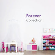 Humble Crew WO574 Tot Tutors Forever Collection Wood Toy Storage Organizer, XL, White/Pink&Purple