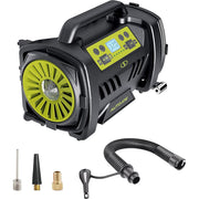 Snow Joe ATJ-AIR1-HYB Hybrid 12-Volt 110-Volt AC High Volume Tire Inflator Deflator with Digital Pressure Gauge Tire Air Chuck Adaptor Sports Pin General Inflatable Valve & Auto Shut off High V