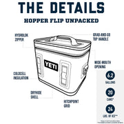 YETI Hopper Flip 18 Soft Cooler, Leakproof HydroLok Zipper, DryHide Shell, ColdCell Insulation, Big Sky Blue, 18 qt, 81628200