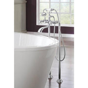 Moen S22105 Weymouth Two Handle Floor Mounted Tub Filler with Hand Shower, Chrome