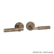 Signature Hardware SH552158AB EH.RO.2625.20.R.ABS-NB-N - Straight Knurled Solid Brass Privacy Interior Door Set