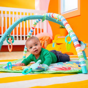 Bright Starts 16814 Wild Wiggles Baby Activity Gym & Play Mat with FoldingToy bar, Newborn and up - Green