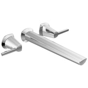 Delta Faucet Galeon Tub Filler, Solid Brass, Lumicoat Chrome, Wall Mount, Double Handle, Rigid High-Arc Spout, T5771-PR-WL