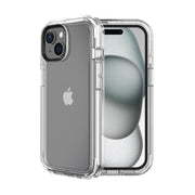 onn. WIBCLR100134729 iPhone 15 Rugged Phone Case With Holster, Clear