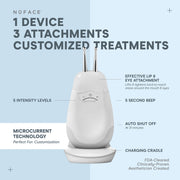 NuFACE Trinity Complete Facial Toning Kit with LED Red Light Wrinkle Reducer and Lip & Eye Attachment, USB Rechargeable, 42126
