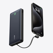 Anker Power Bank, 20,000mAh, 30W PD Fast Charging, Built-In USB-C Cable, Ultra-Compact, Black, A1387H11