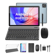 Fitifun M10 10'' 8GB RAM 128GB ROM Android 14 Wifi Tablet, Gray