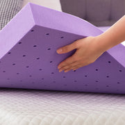 BDEUS Gel Memory Foam Mattress Topper, 2 Inch Cooling Ventilated Soft Plush, Twin Size, Purple