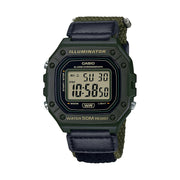 Casio Men's Wristwatch with Velcro Strap Black/Green
