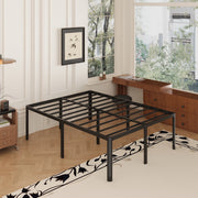 Lutown-Teen California King Bed Frame, 22 Inch High Profile Metal Platform, Rounded Corner Legs, Noise Free, Black