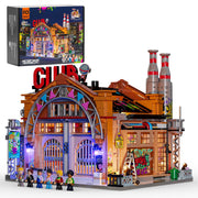 FUNWHOLE Music Dance Hall Lighting Street View Building Bricks Set, 2654 Pieces, Multicolor