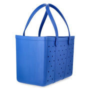 Time and Tru Women's Waterproof EVA Beach Tote Bag, Blue Morph, Large, Lightweight, Perforated Design