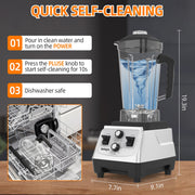 Sentryse 2-in-1 Blender Grinder Combo, 1800W Motor, 68oz Pitcher, 20oz Grinder Cup, Stainless Steel Blades, Adjustable Speed Control, Silver