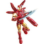 Blokees Marvel Infinity Saga Champion Class Iron Man MK85 Action Figure, Light-Up Chest and Eyes, 39 Points of Articulation, Red, 5.3 in, 73923