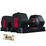 Mikolo AD01 Adjustable Dumbbells Set of 2, 6-in-1 Weight Range 5 to 26.5 lb, Anti-Slip Textured Handle