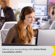 Jabra Evolve2 65 Flex Wireless Stereo Headset, USB-A and Bluetooth, Noise Cancelling Microphone, On-Ear, Black, 26699-989-999-01