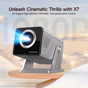 Magcubic Projector, Native 1080P Full HD, 1000 ANSI Lumens, 4K 8K HDR Decoding, Android 14 OS, Wi-Fi 6, Bluetooth 5.4, Short Throw 1.08:1, Auto Focus, Keystone Correction, X7
