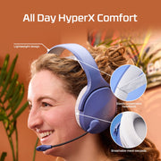 HyperX Cloud Jet Wireless Gaming Headset, Dual 2.4GHz and Bluetooth 5.2 Connectivity, Light Blue, 40mm Drivers, Swivel-to-Mute Boom Mic, Up to 25 Hours Battery Life