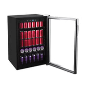 Frigidaire EFMIS155 20.5-in W 128 -Can Capacity Stainless Freestanding Indoor Beverage Refrigerator with Glass Door