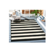 Better Homes & Gardens 7' x 10' Black and White Striped Outdoor Rug