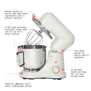 Made by Gather 19116 Beautiful 5.3QT Capacity Lightweight & Powerful Tilt-Head Stand Mixer, White Icing by Drew Barrymore