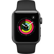 Apple Watch Gen 3 Series 3 38mm Space Gray Aluminum - Black Sport Band MTF02LL/A